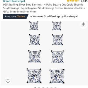 Set of rhinestone earrings